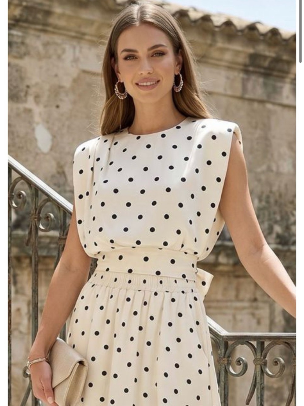 NWT Satin Polka Dot Top